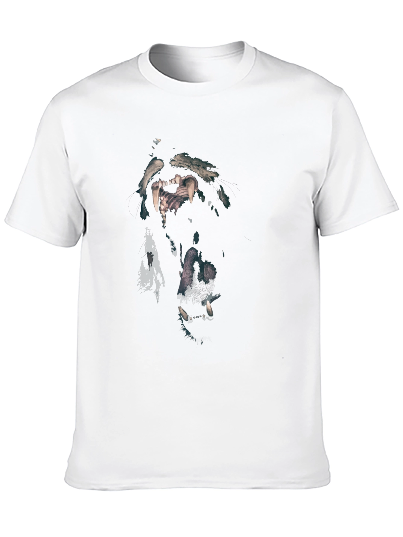 Wolf Graphic Print Black Crew Neck T-Shirt