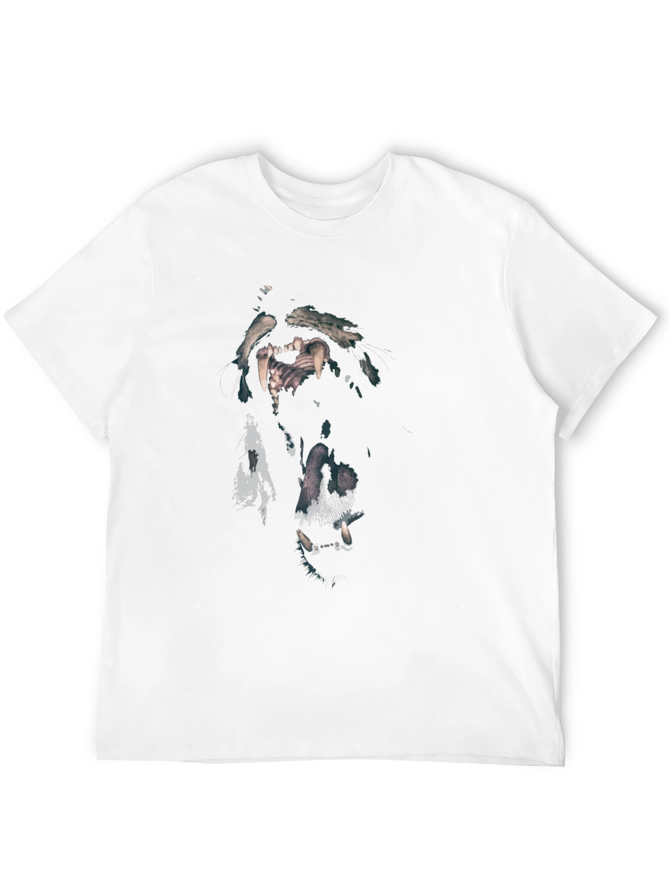 Wolf Graphic Print Black Crew Neck T-Shirt