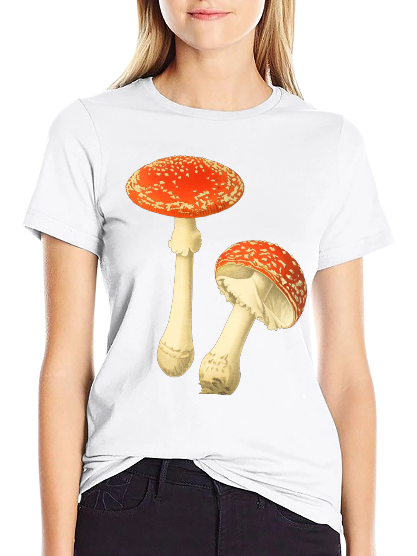 Mushroom Graphic T-Shirt - Black Cotton Tee