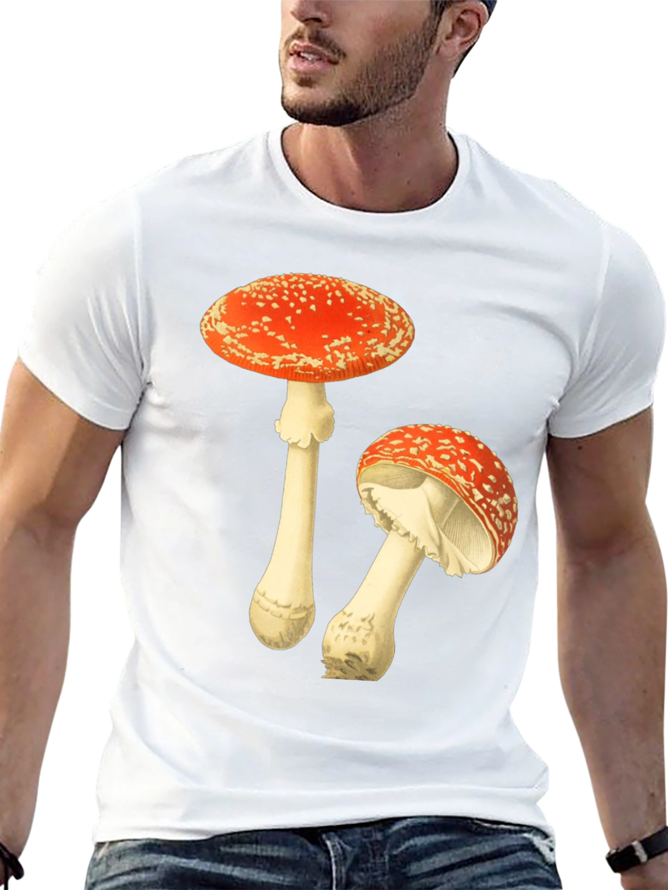 Mushroom Graphic T-Shirt - Black Cotton Tee