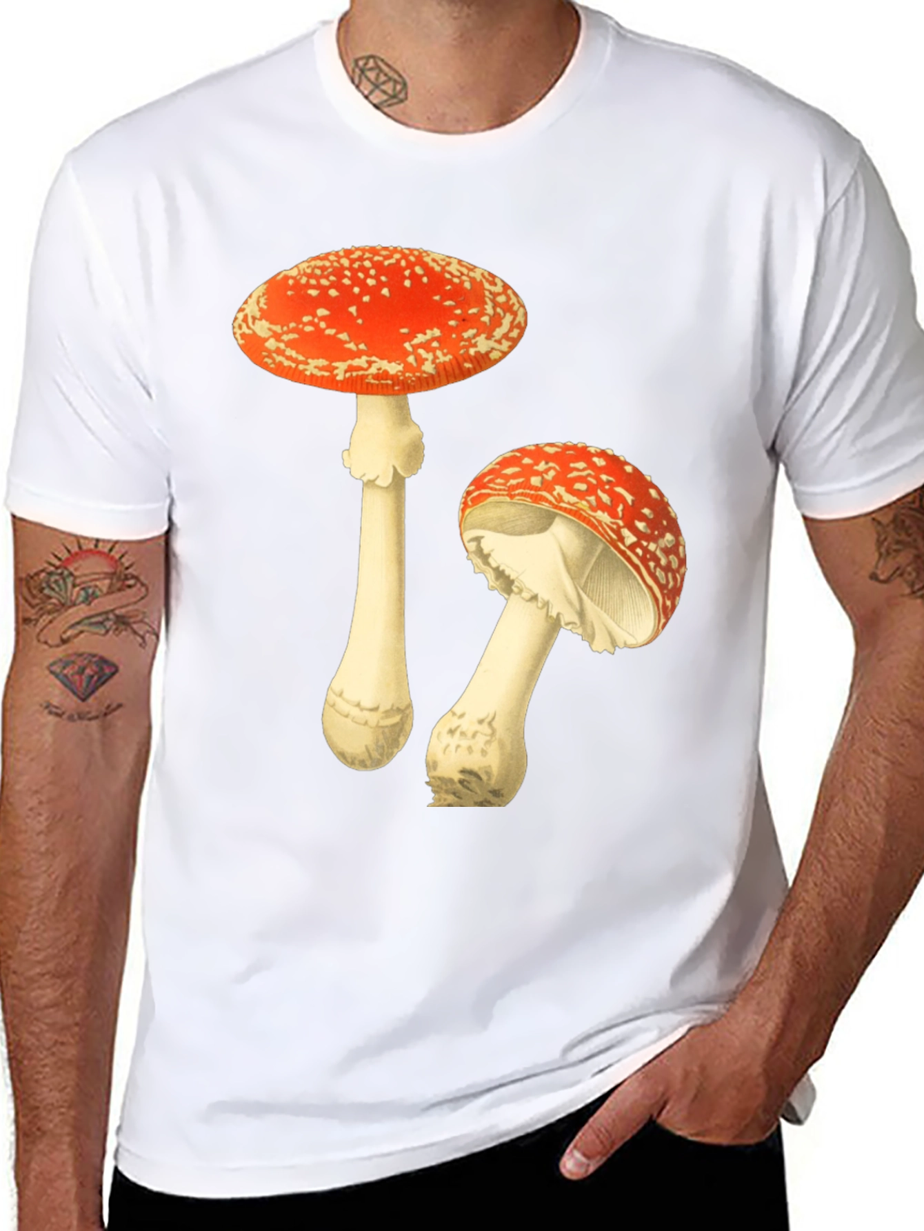 Mushroom Graphic T-Shirt - Black Cotton Tee