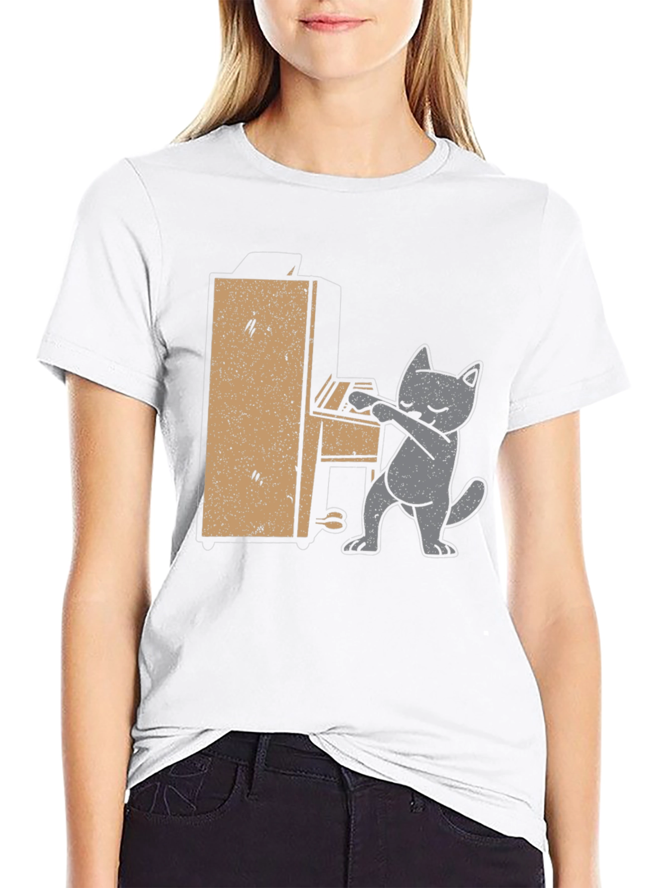 Cat Playing Piano T-Shirt