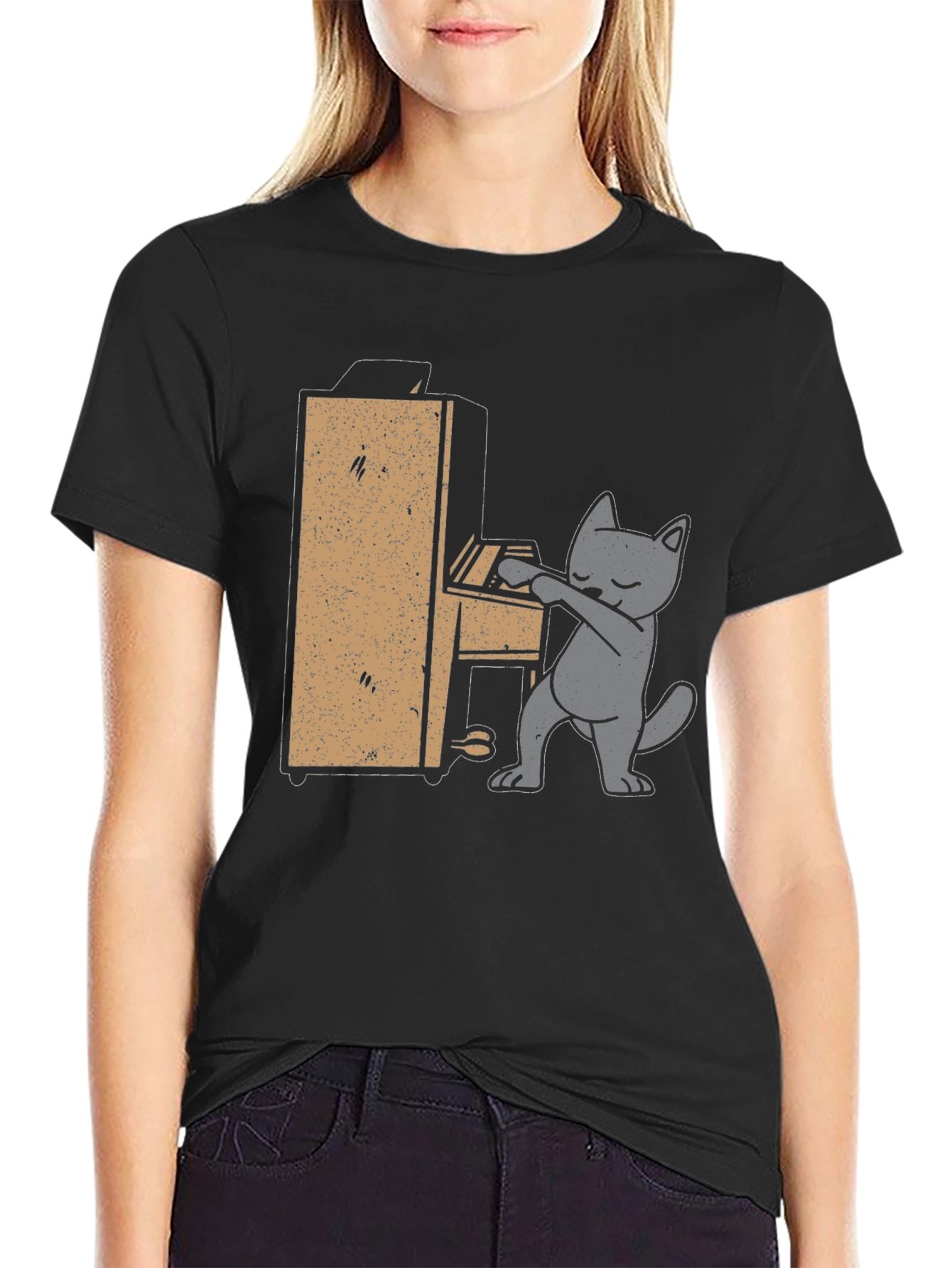 Cat Playing Piano T-Shirt