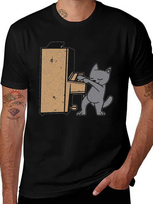 Cat Playing Piano T-Shirt