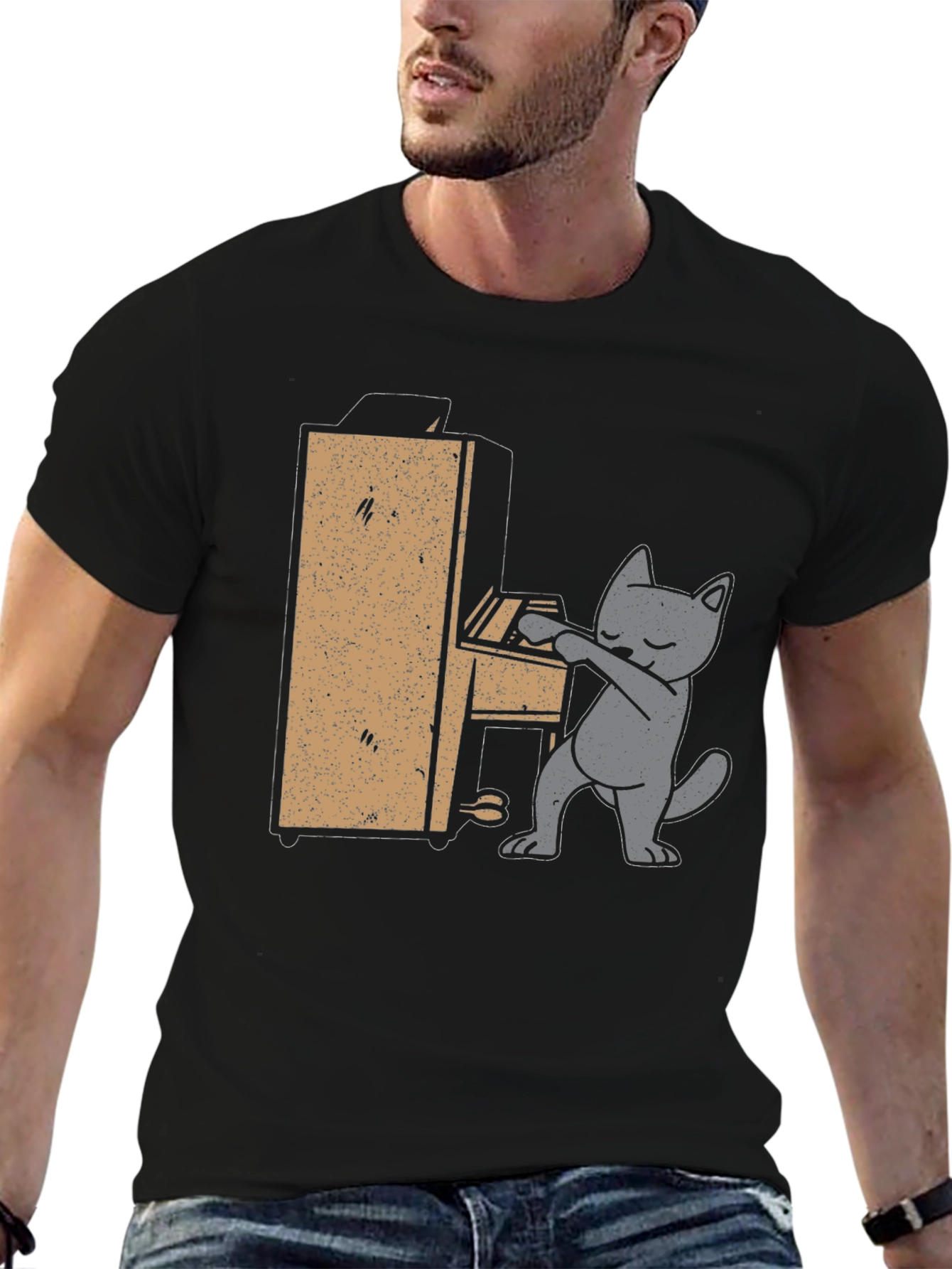 Cat Playing Piano T-Shirt