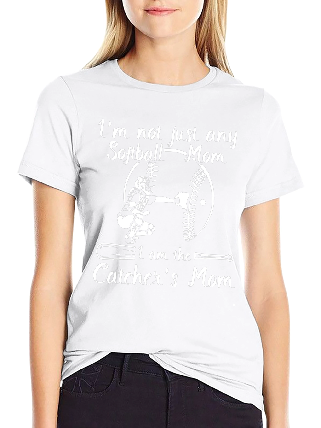 Softball Catchers Mom Graphic T-Shirt