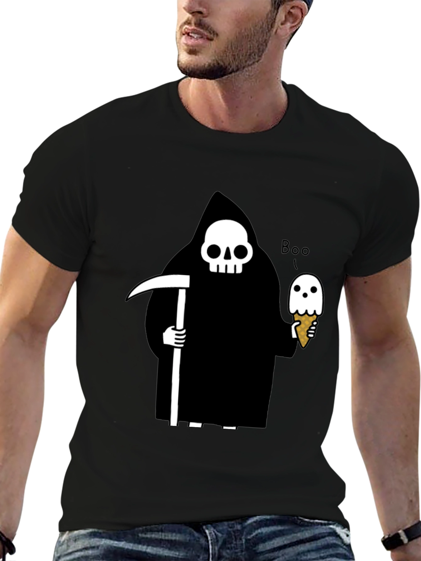 Grim Reaper Ice Cream Graphic T-Shirt