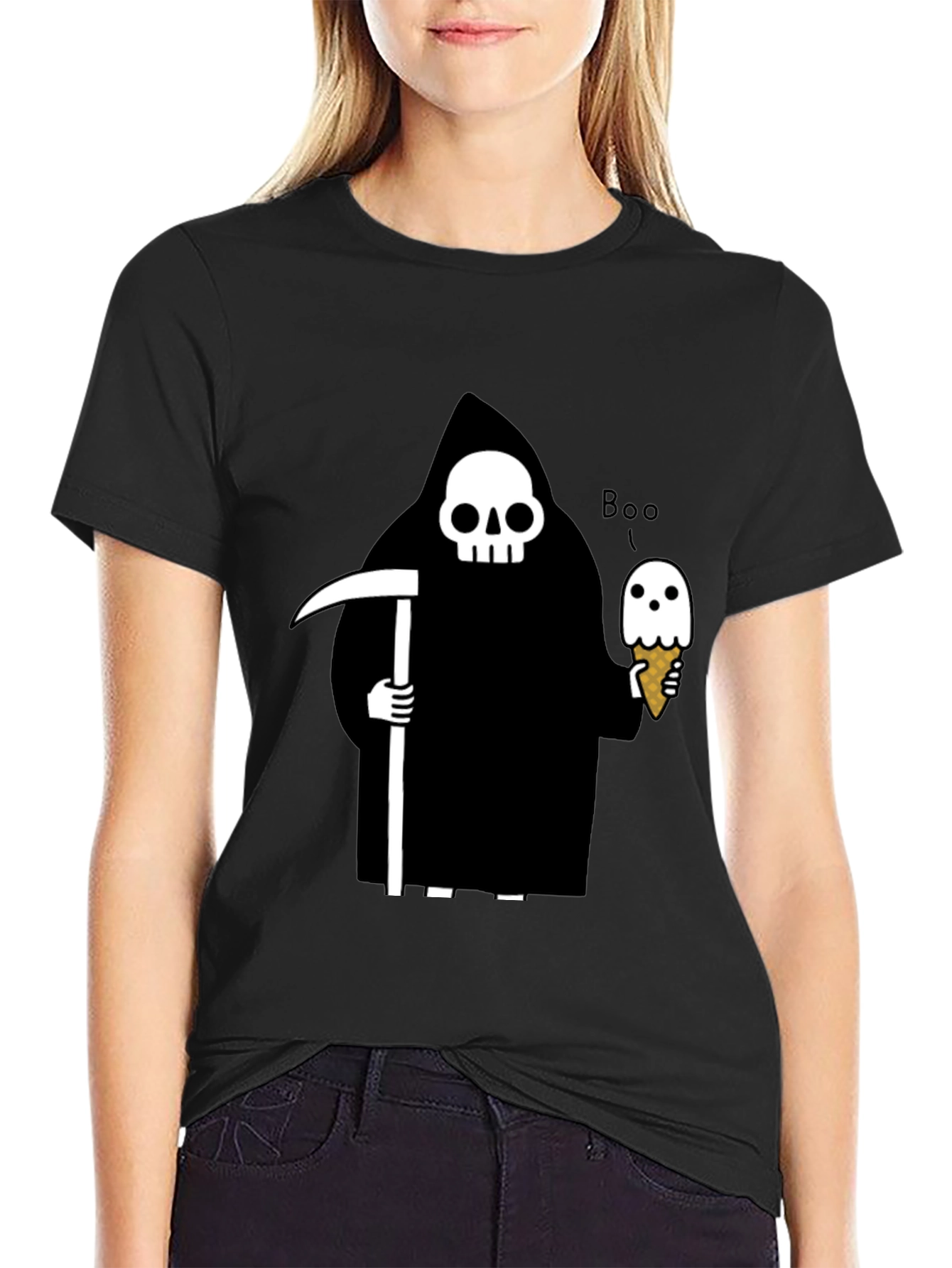 Grim Reaper Ice Cream Graphic T-Shirt