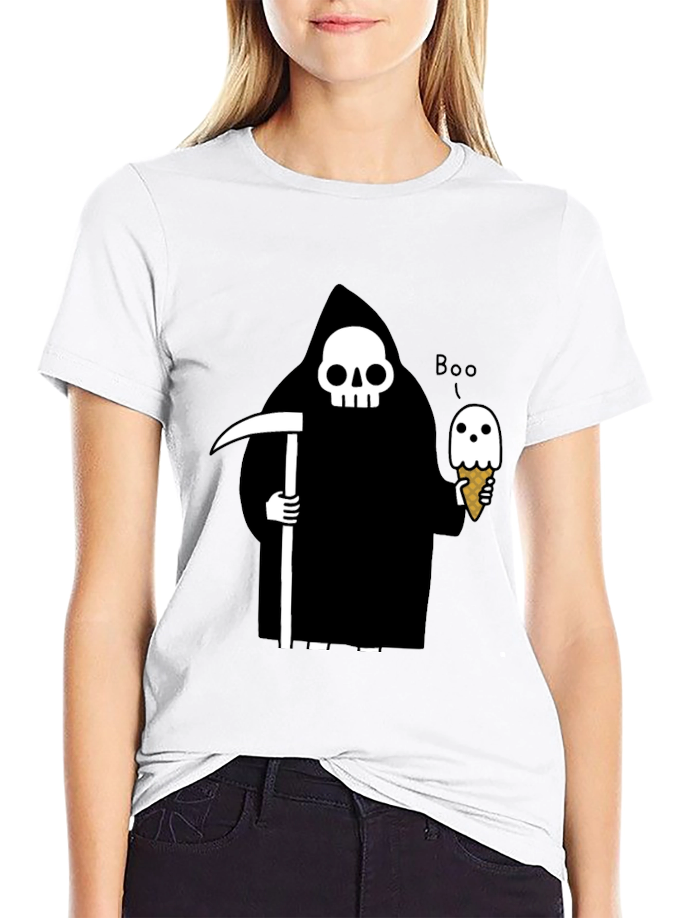 Grim Reaper Ice Cream Graphic T-Shirt