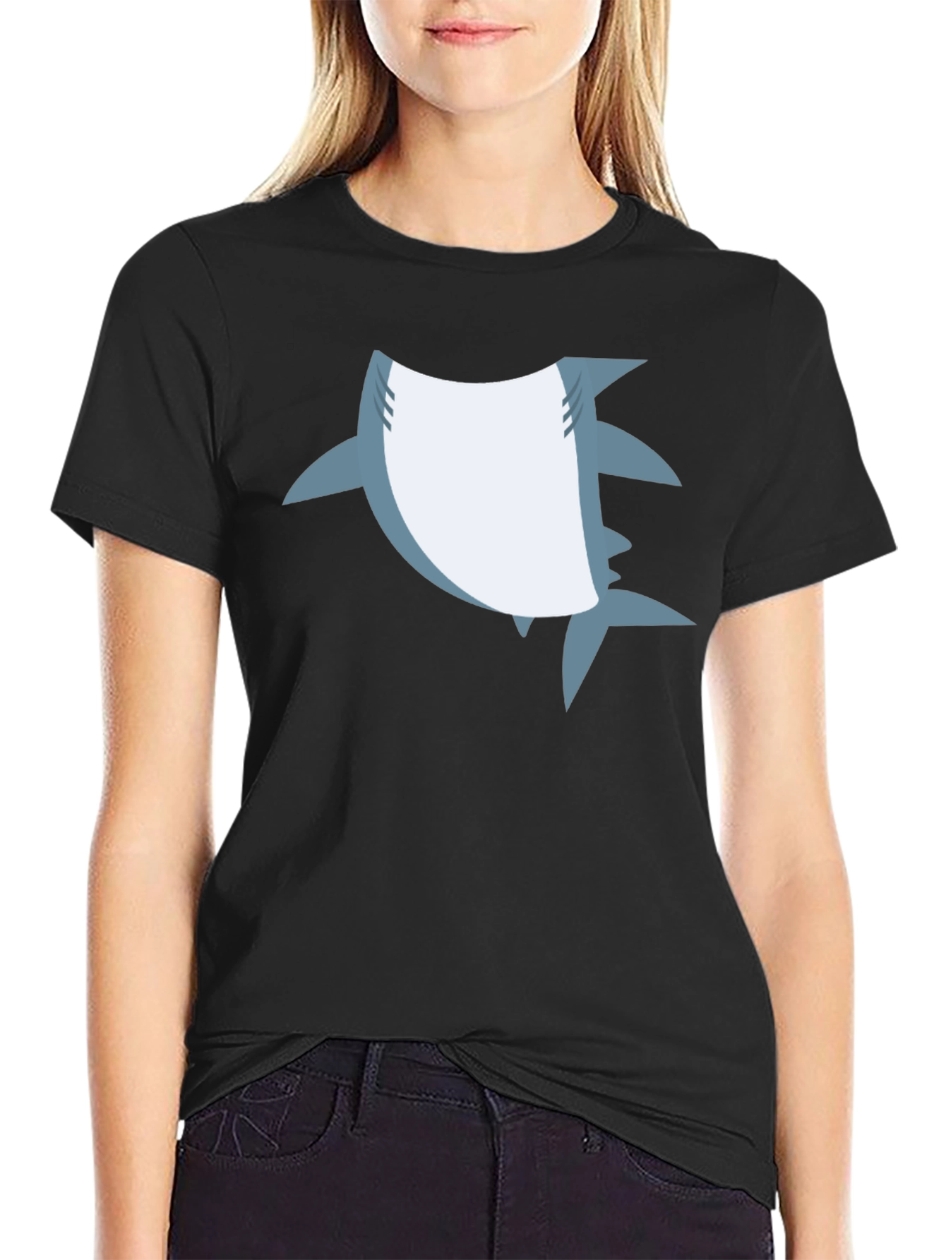 Shark Graphic Black T-Shirt - Mens Casual Tee