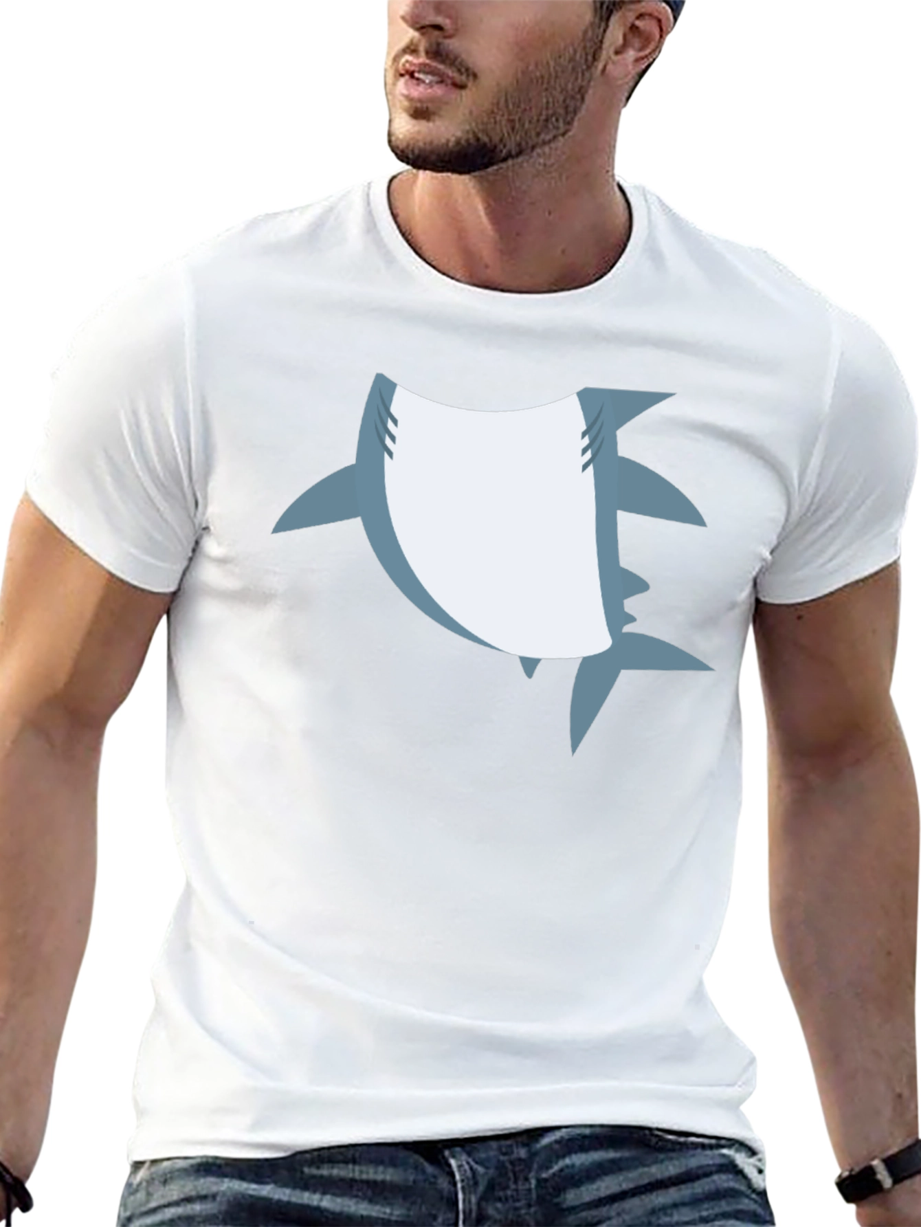 Shark Graphic Black T-Shirt - Mens Casual Tee