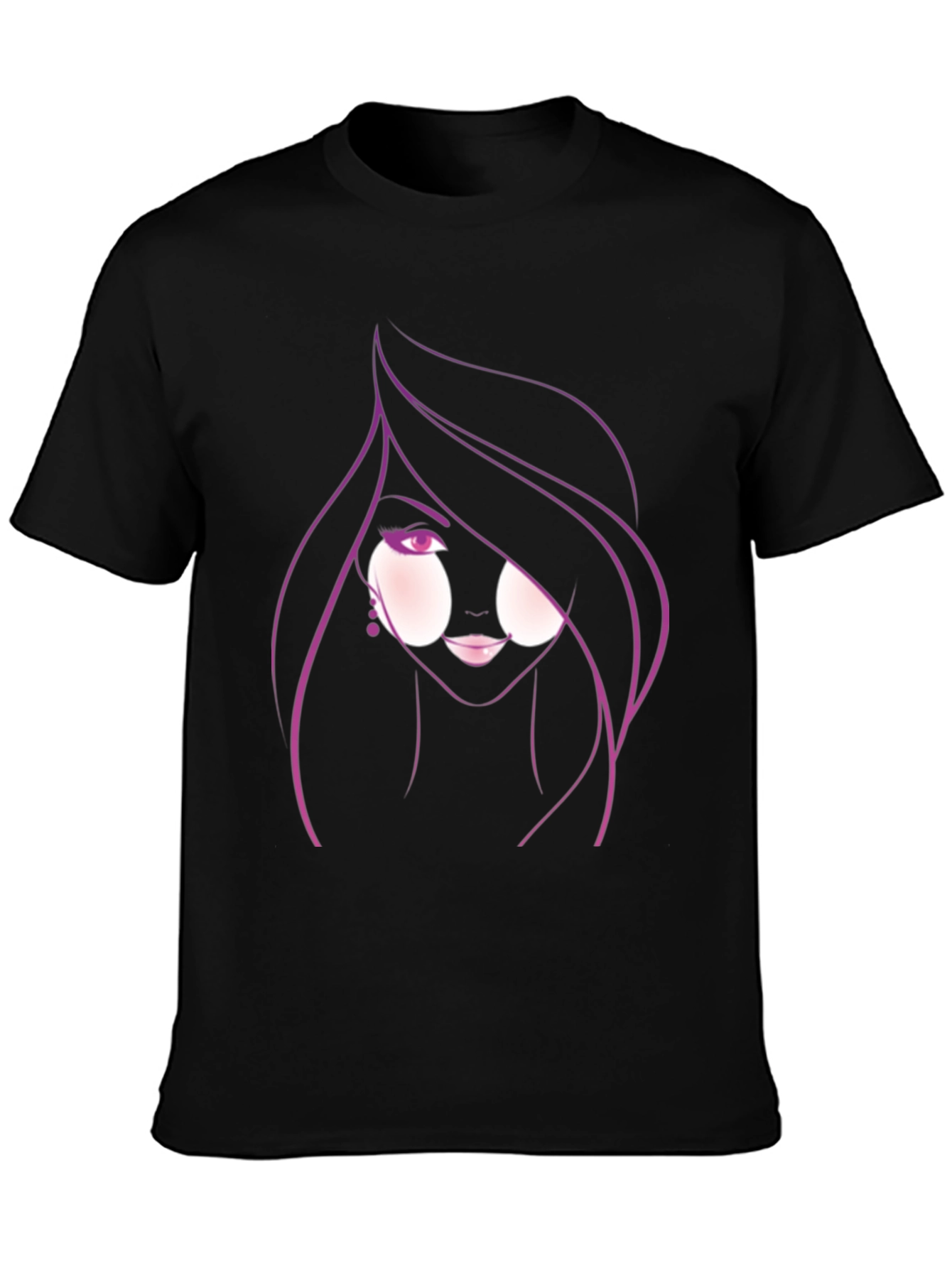Stylish Graphic Tee - Woman Portrait Design