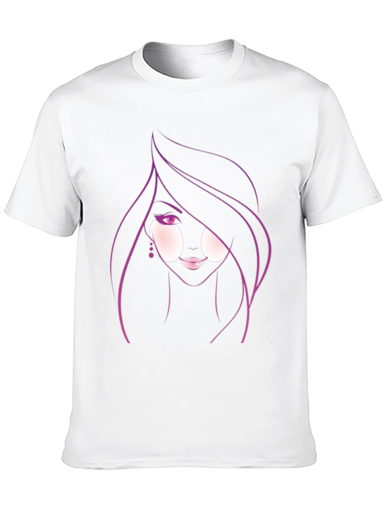Stylish Graphic Tee - Woman Portrait Design