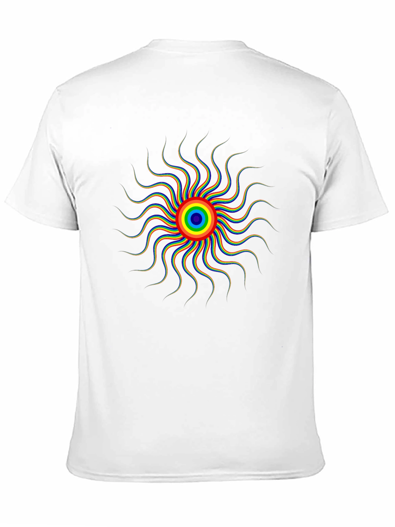 Rainbow Sun Graphic Black T-Shirt
