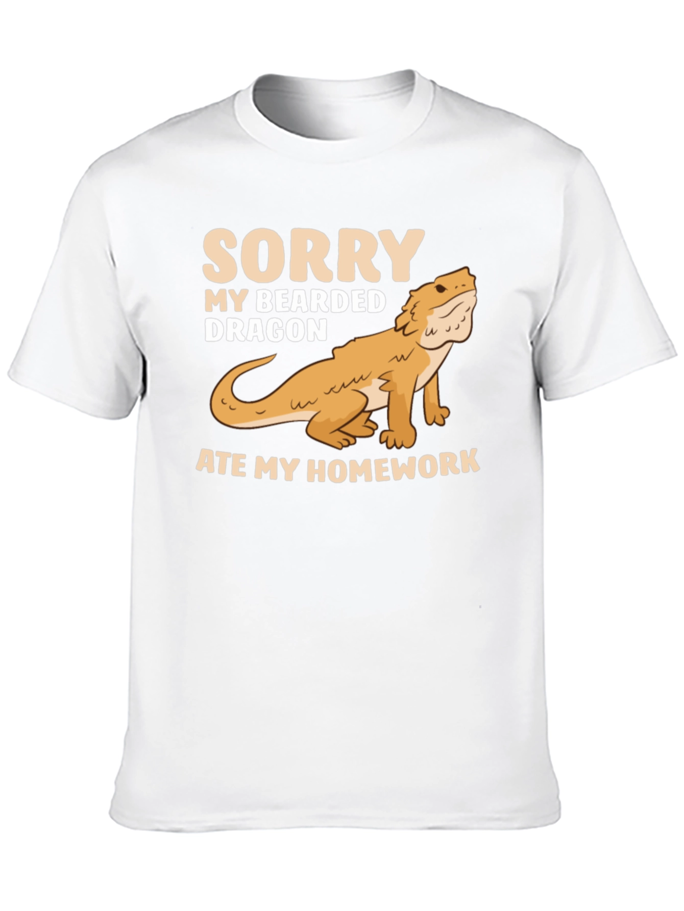 Bearded Dragon Ate My Homework Black T-Shirt