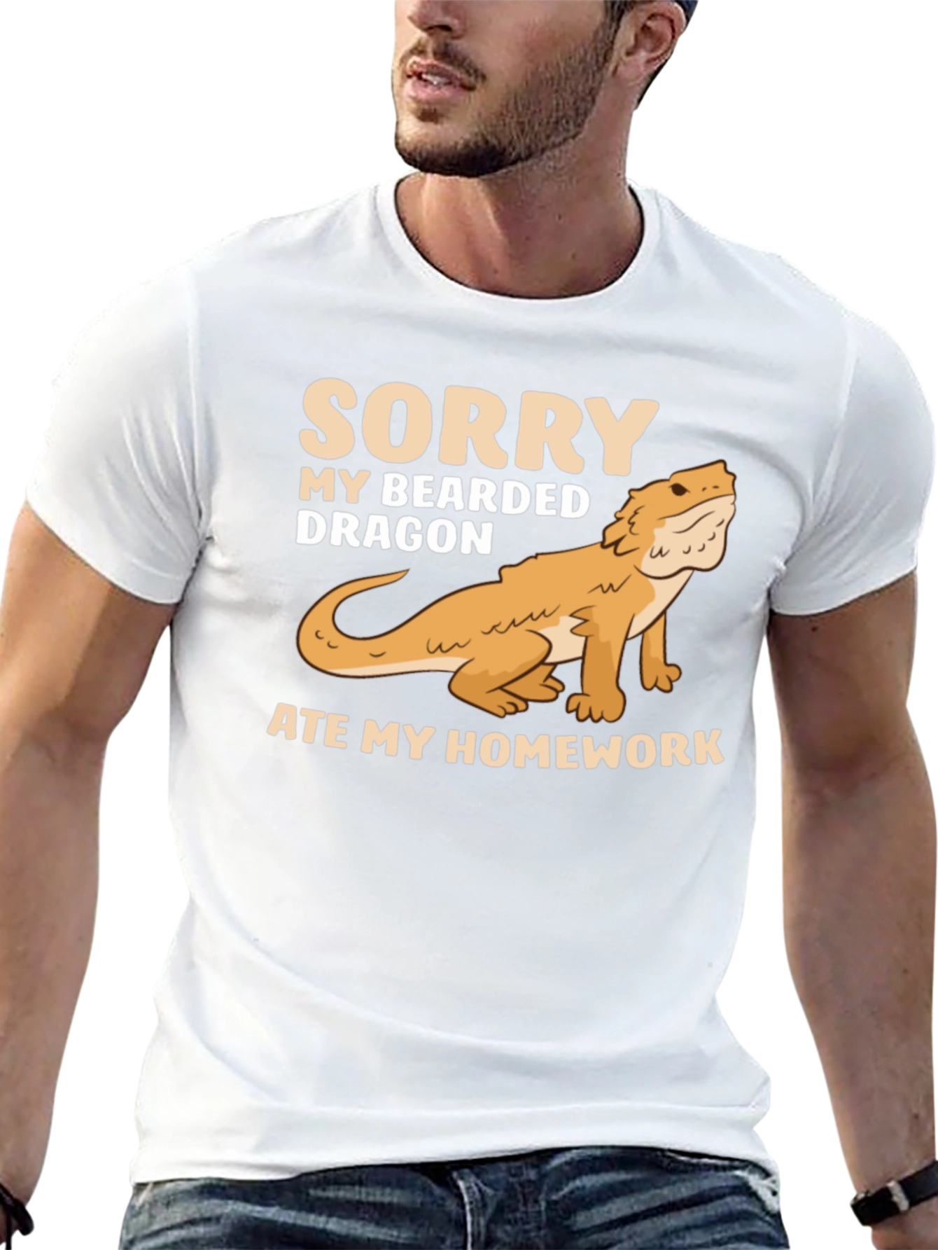 Bearded Dragon Ate My Homework Black T-Shirt