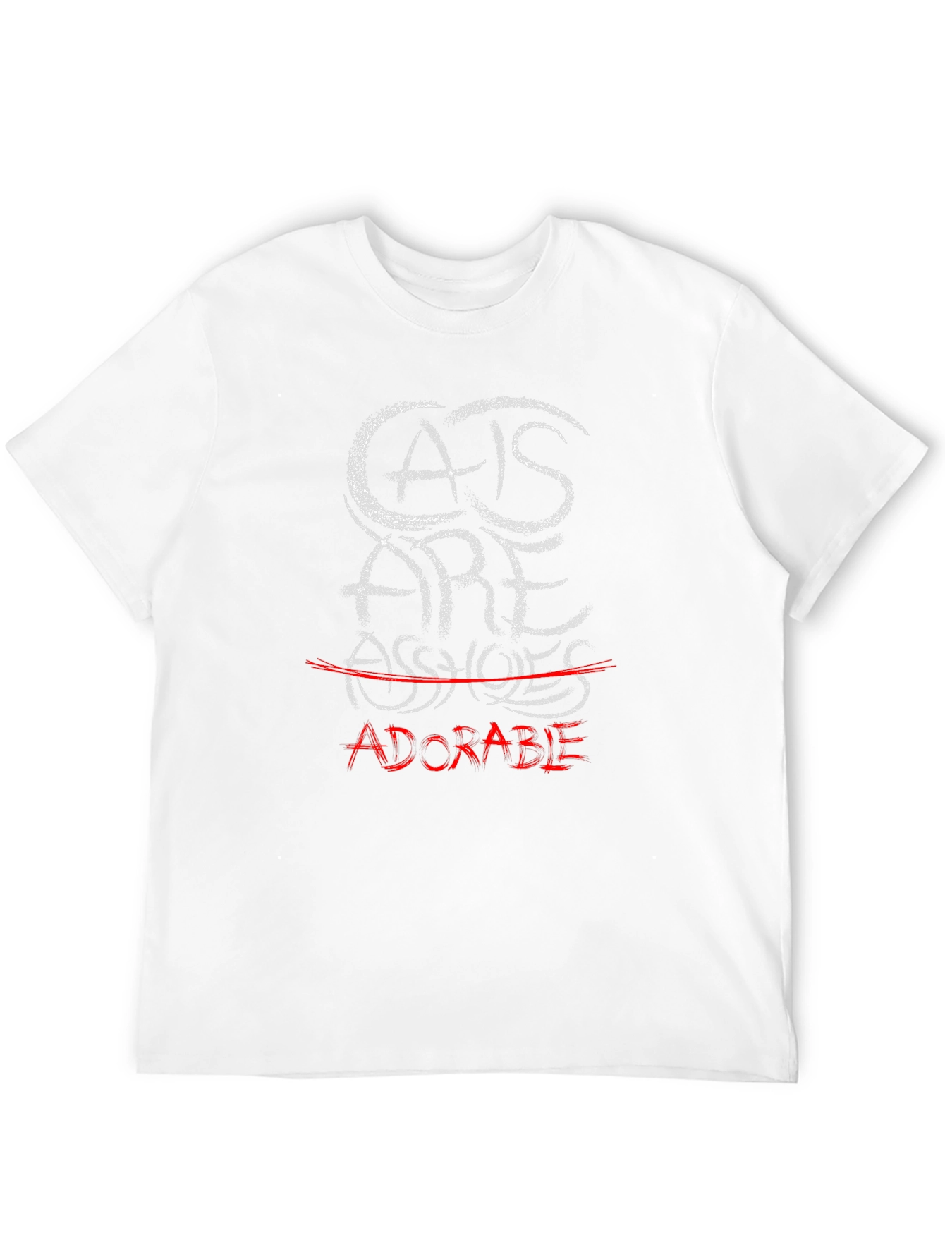 Cats are Adorable Mens Black Graphic Tee