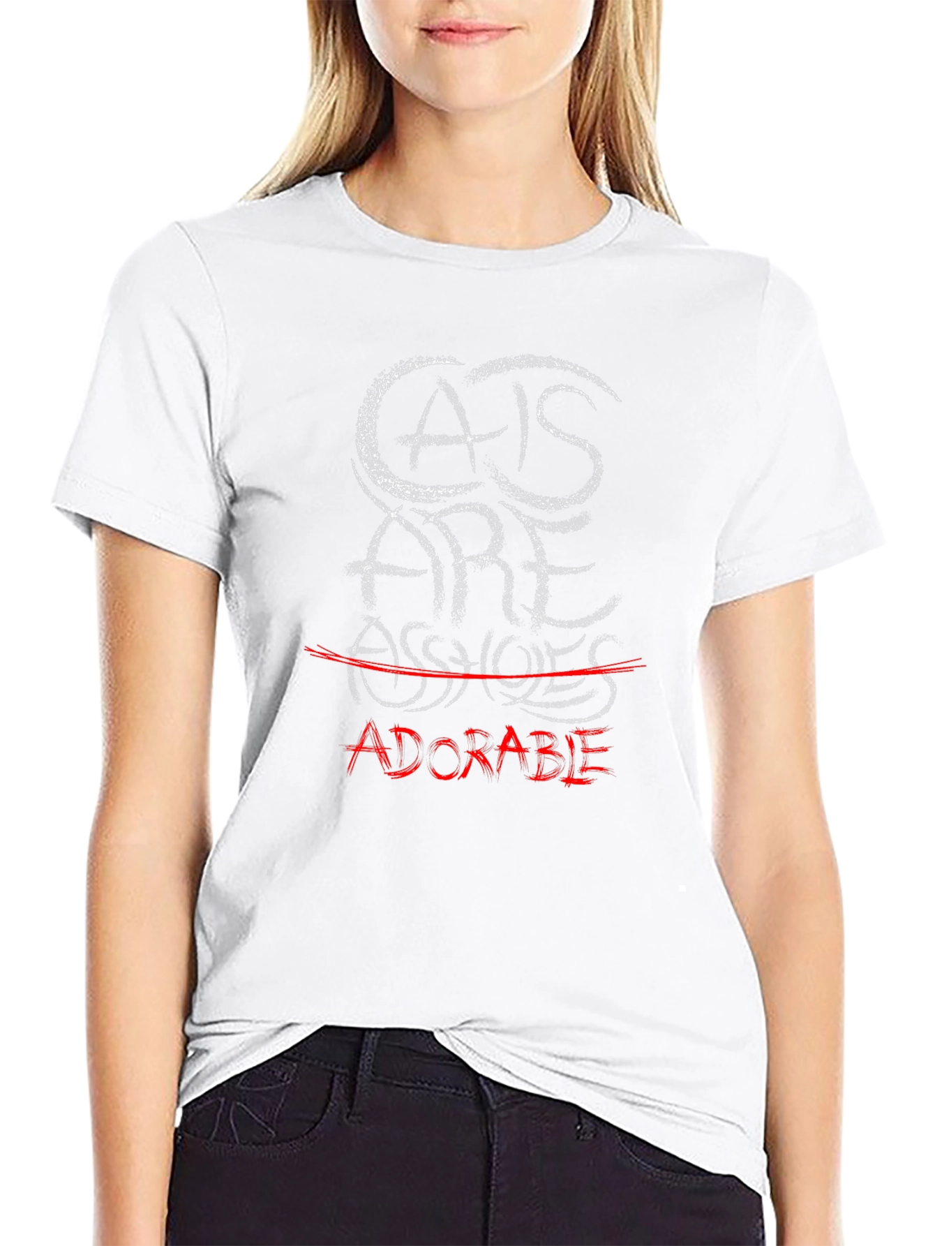 Cats are Adorable Mens Black Graphic Tee