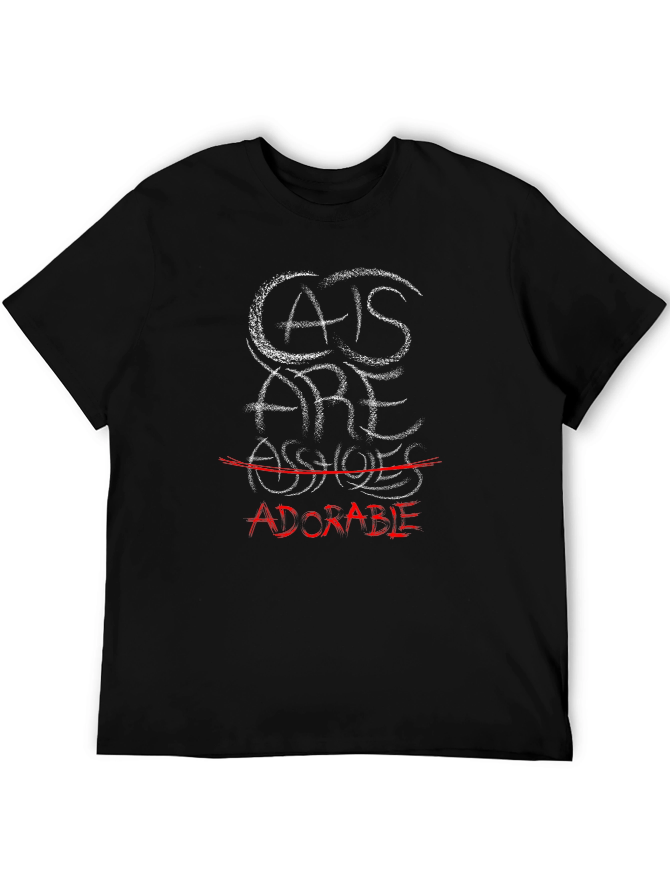 Cats are Adorable Mens Black Graphic Tee
