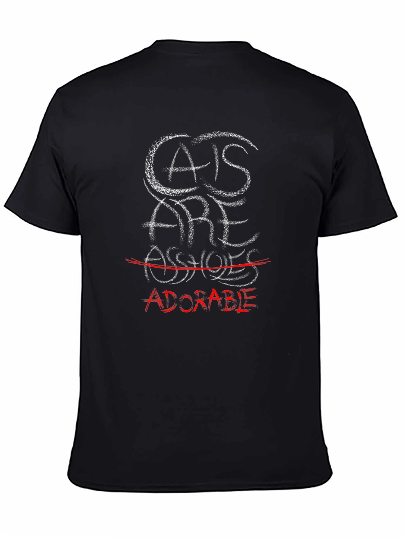 Cats are Adorable Mens Black Graphic Tee
