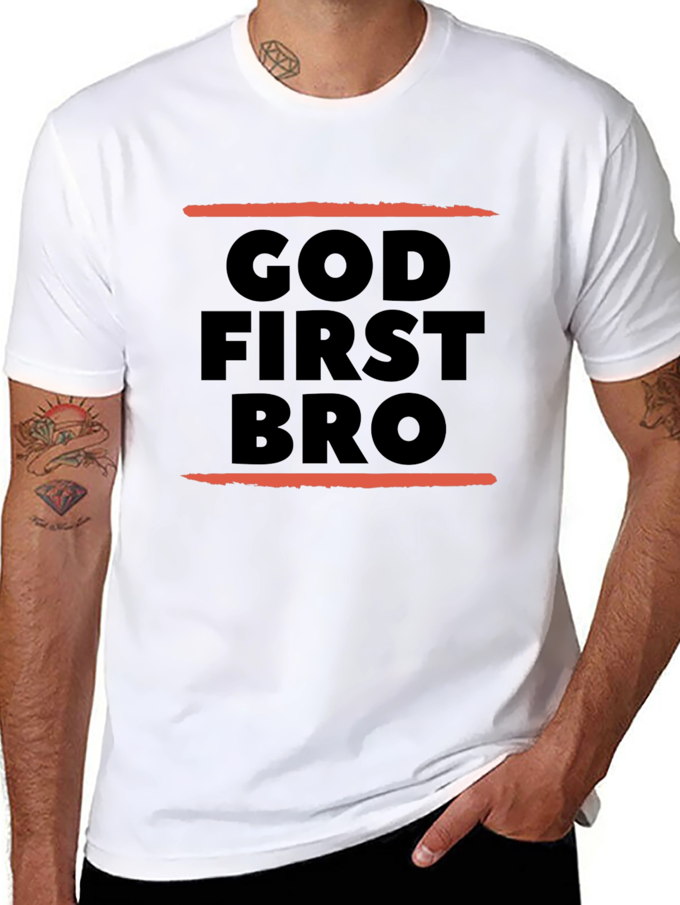 God First Bro Black Graphic Tee