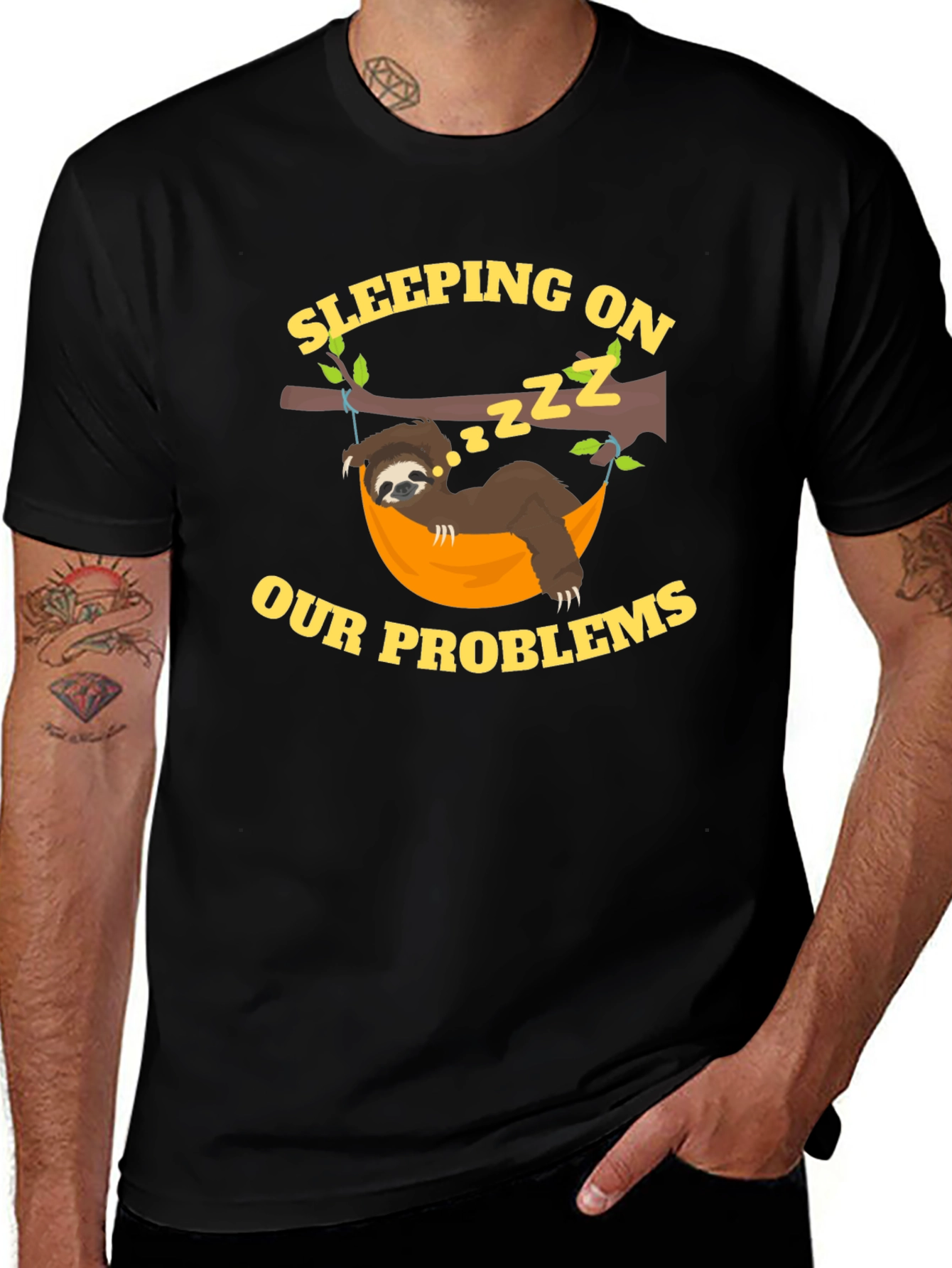 Sleeping on Our Problems Sloth Graphic Tee