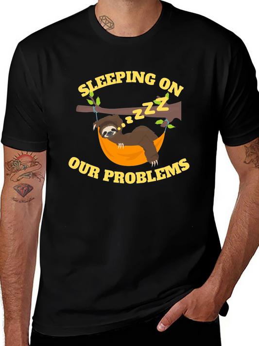 Sleeping on Our Problems Sloth Graphic Tee