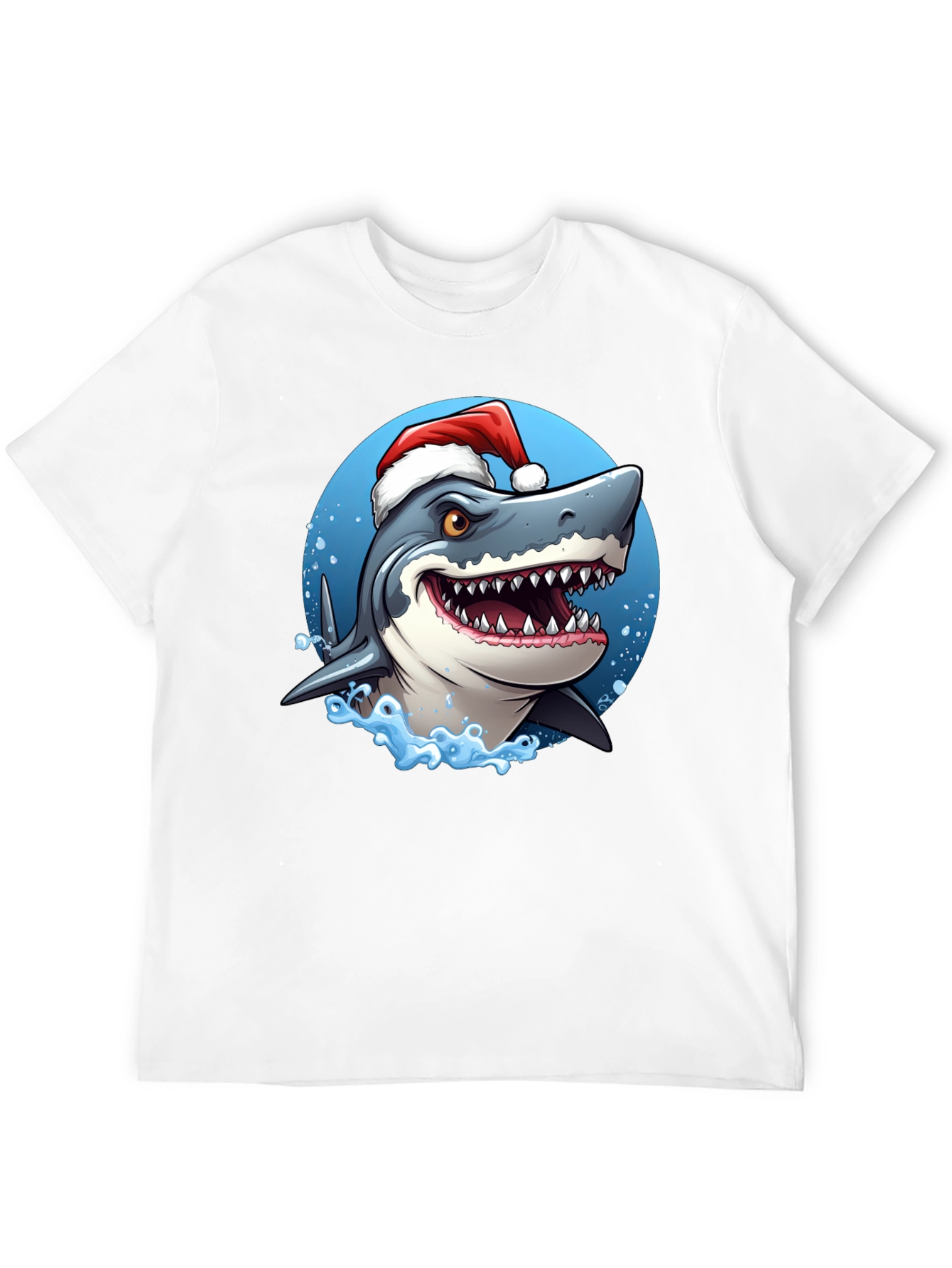 Shark Santa Black T-Shirt