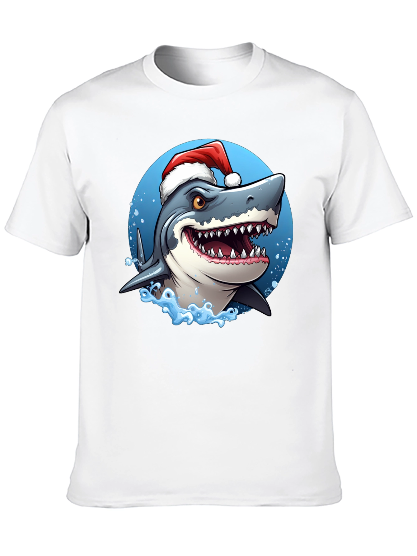Shark Santa Black T-Shirt