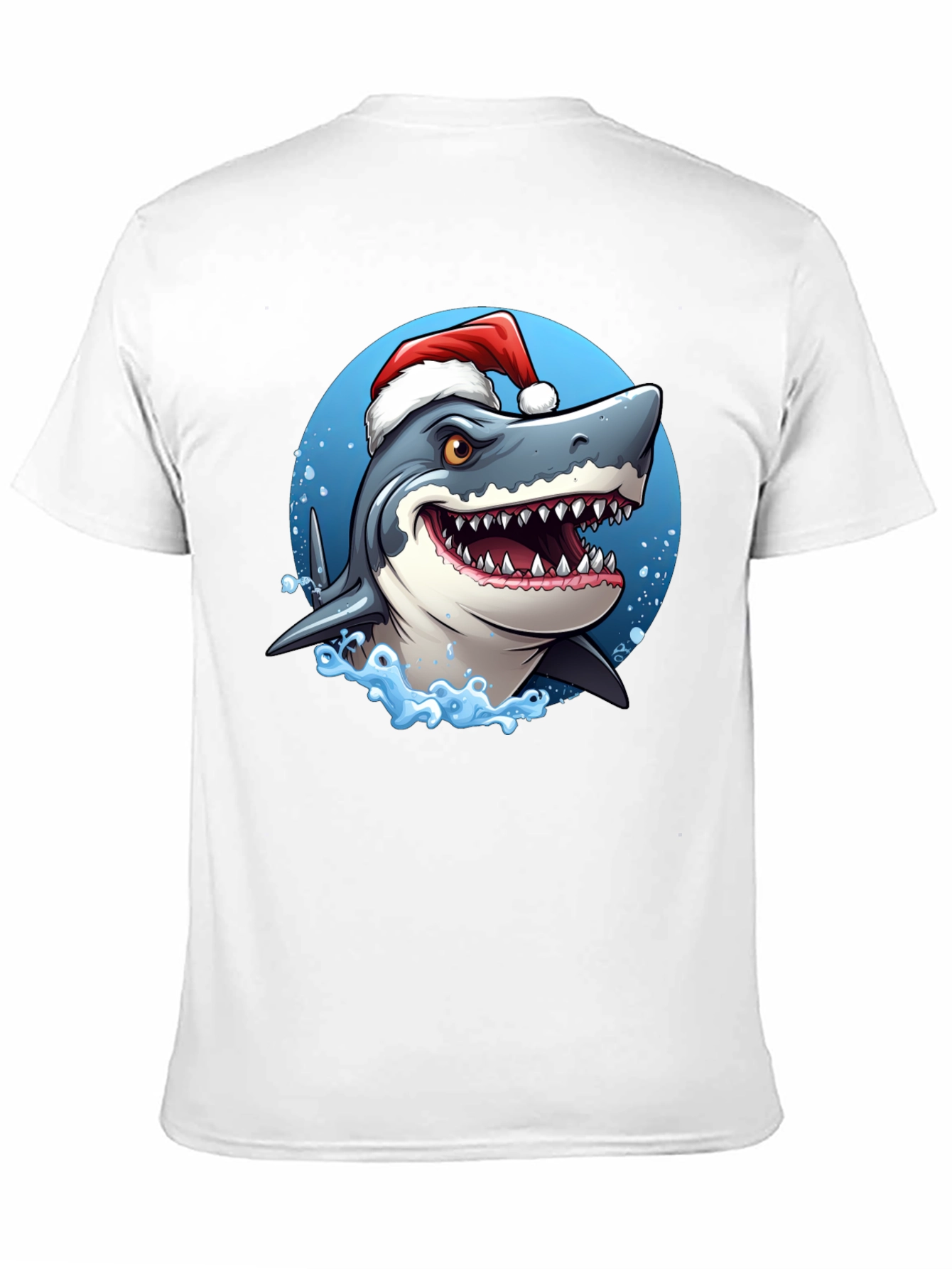Shark Santa Black T-Shirt