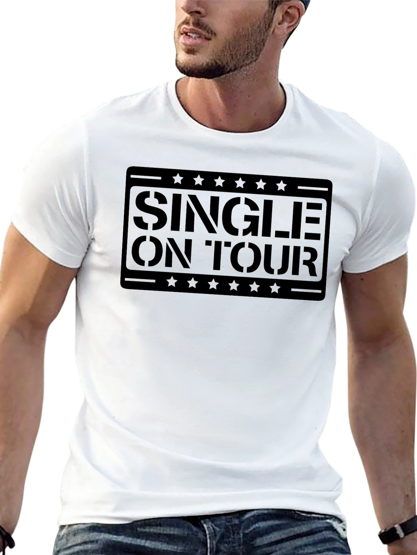 Single On Tour Black Graphic Tee