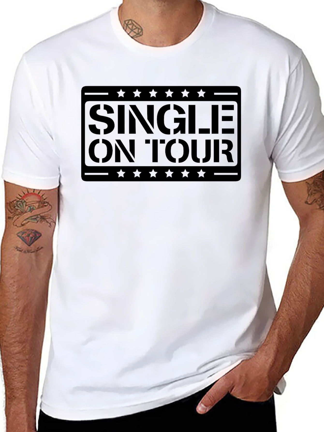Single On Tour Black Graphic Tee