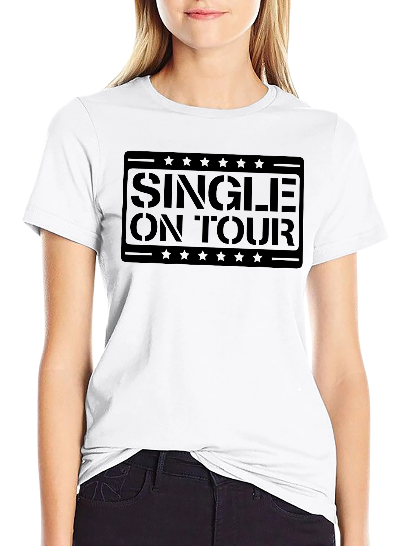 Single On Tour Black Graphic Tee