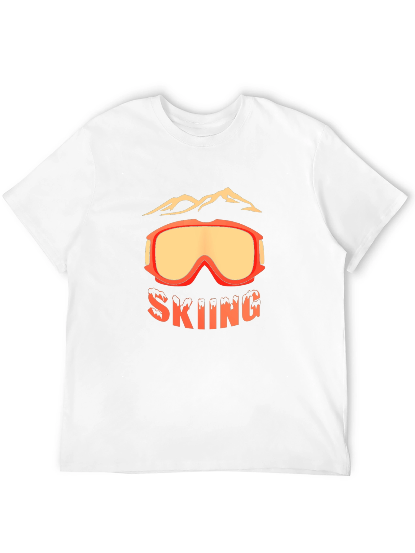Skiing Goggles Graphic Tee - Black Cotton Blend T-Shirt