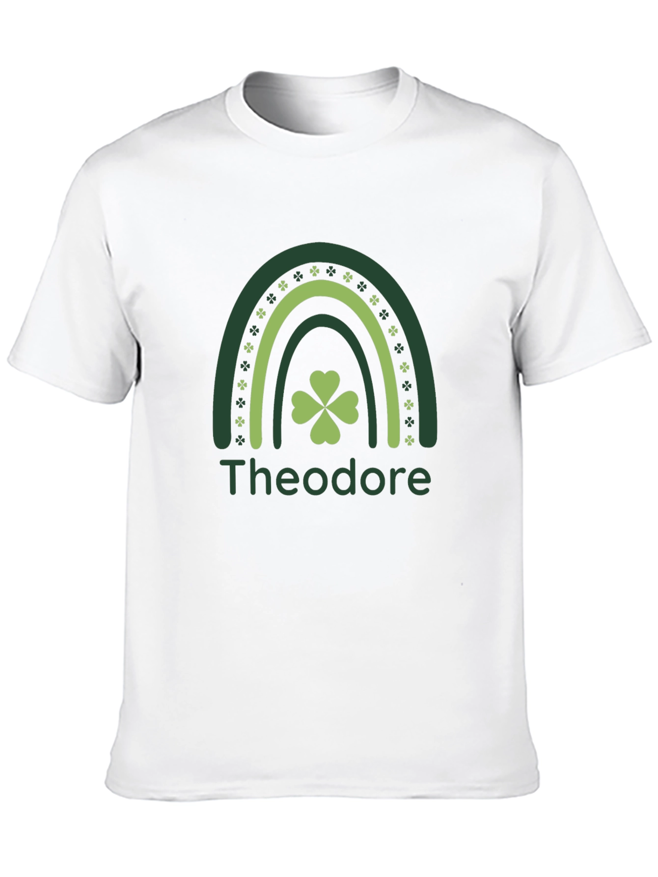 St. Patricks Day Personalized Shamrock Rainbow T-Shirt