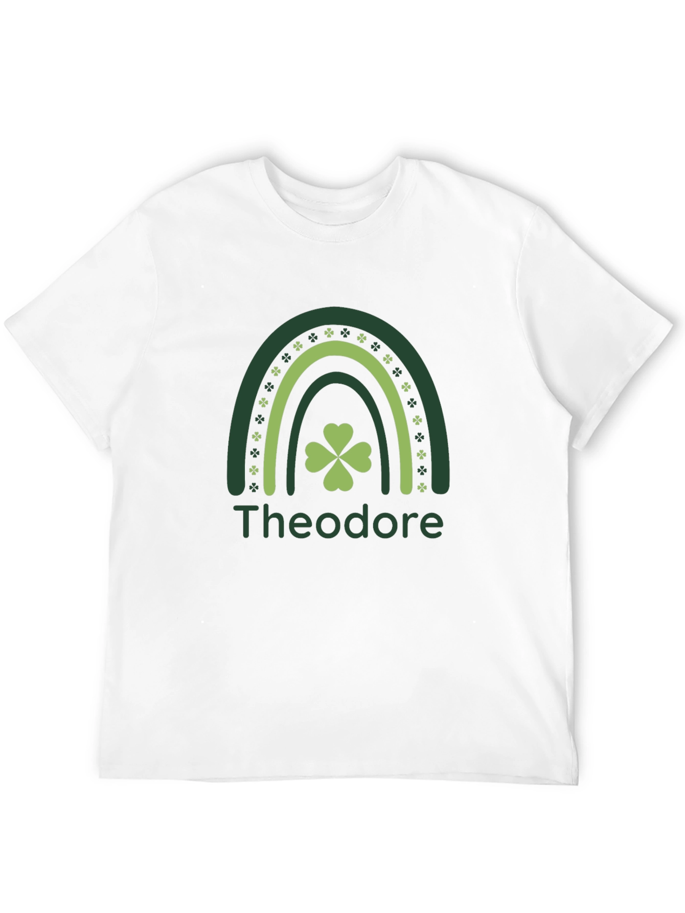 St. Patricks Day Personalized Shamrock Rainbow T-Shirt