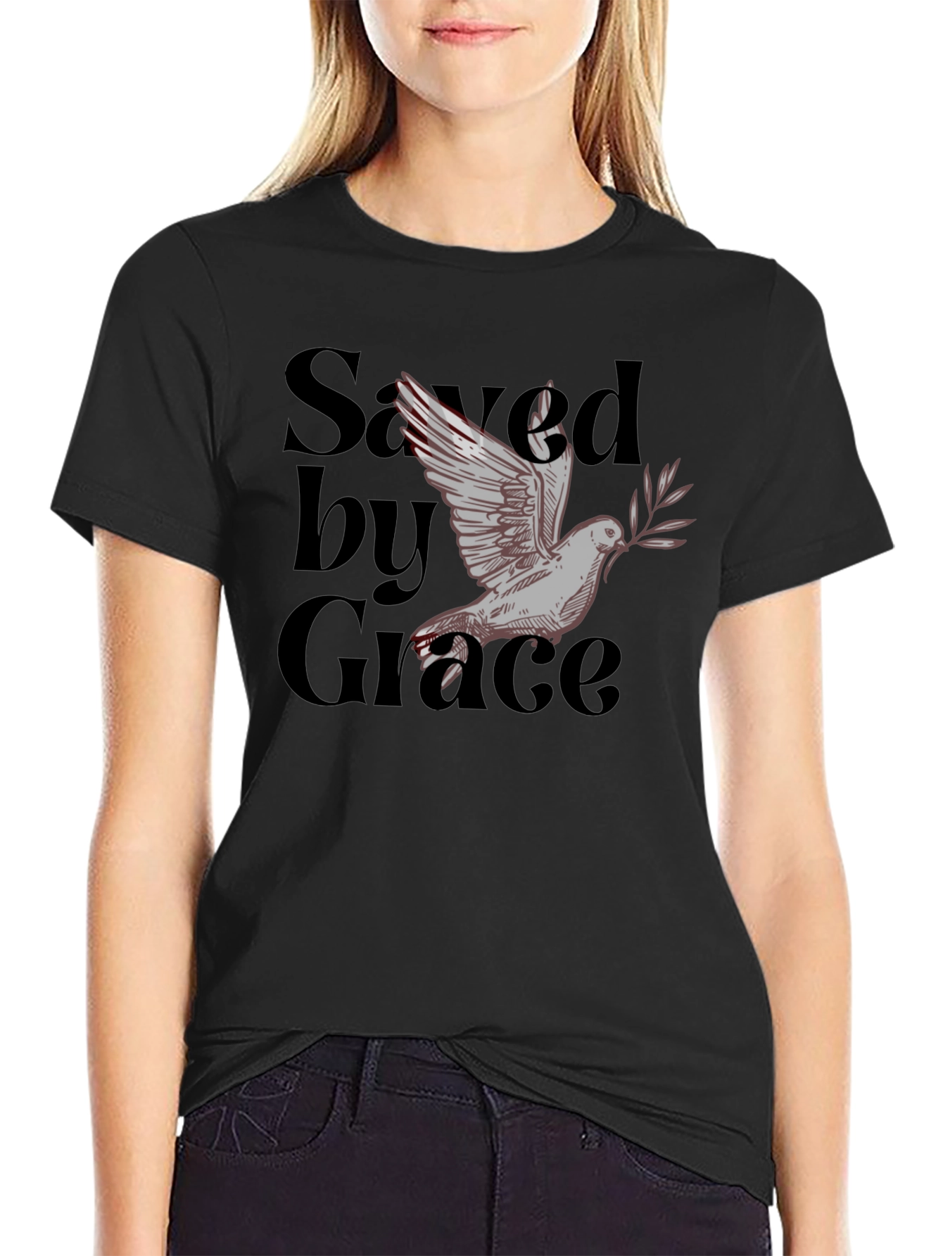 Saved by Grace Dove Graphic T-Shirt
