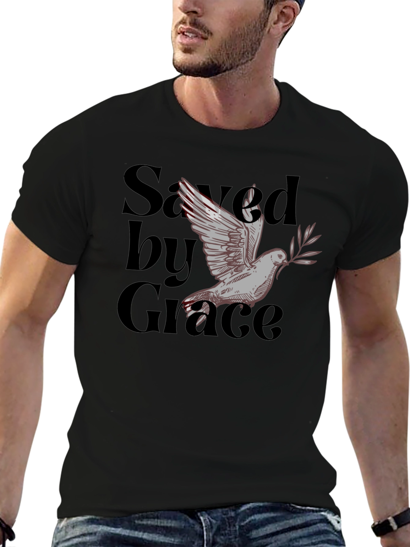 Saved by Grace Dove Graphic T-Shirt
