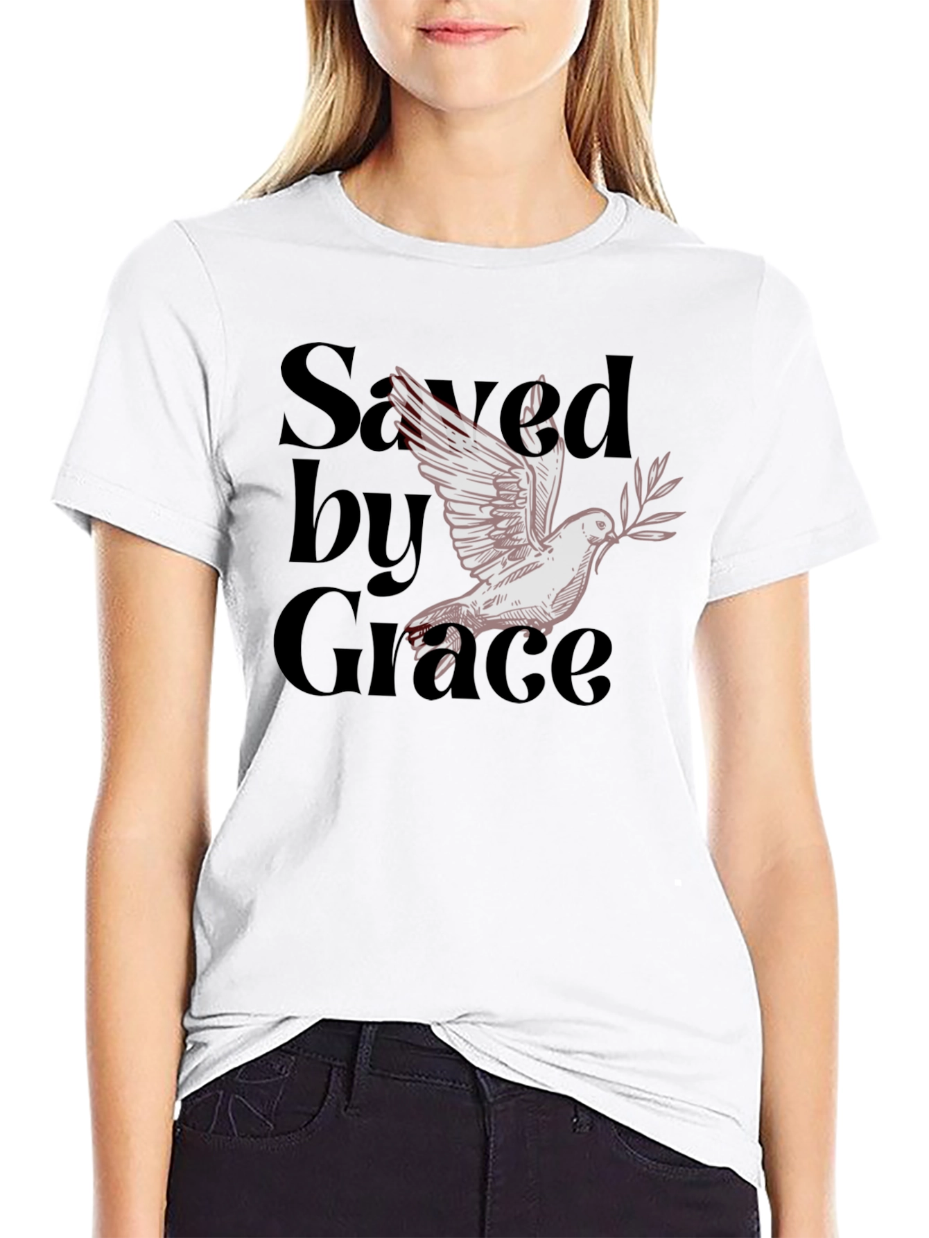 Saved by Grace Dove Graphic T-Shirt