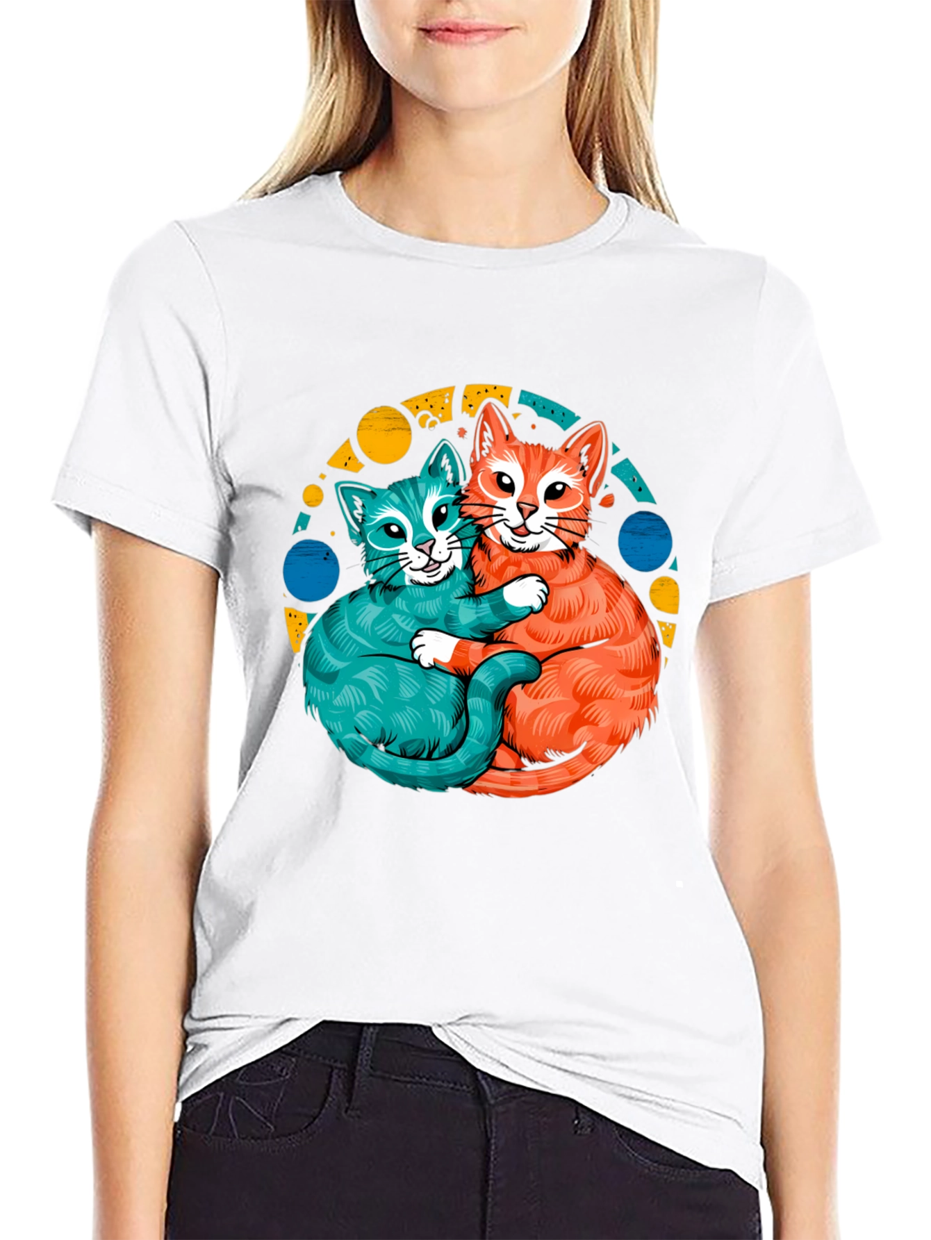 Cat Hug T-Shirt - Cute Kitten Graphic Tee