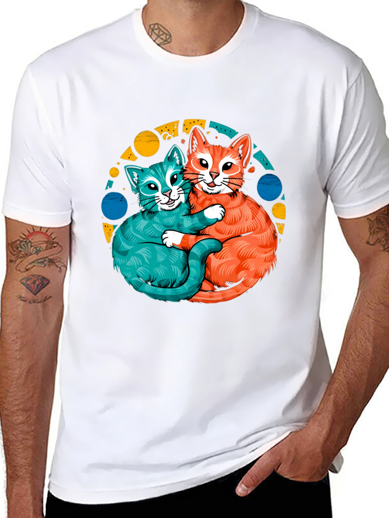 Cat Hug T-Shirt - Cute Kitten Graphic Tee