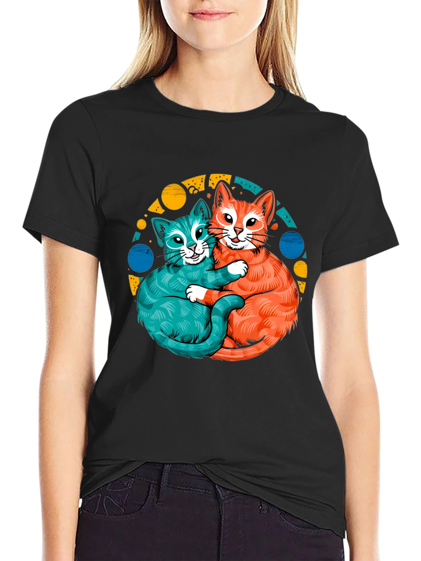 Cat Hug T-Shirt - Cute Kitten Graphic Tee