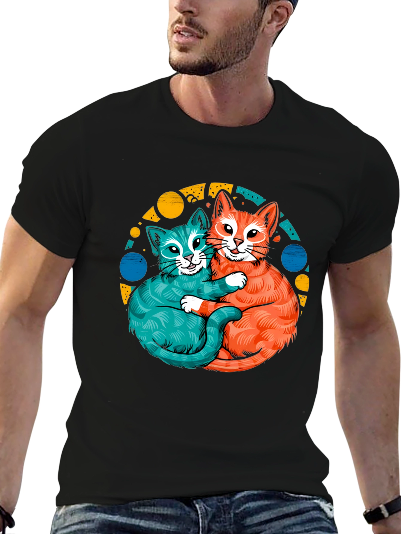 Cat Hug T-Shirt - Cute Kitten Graphic Tee