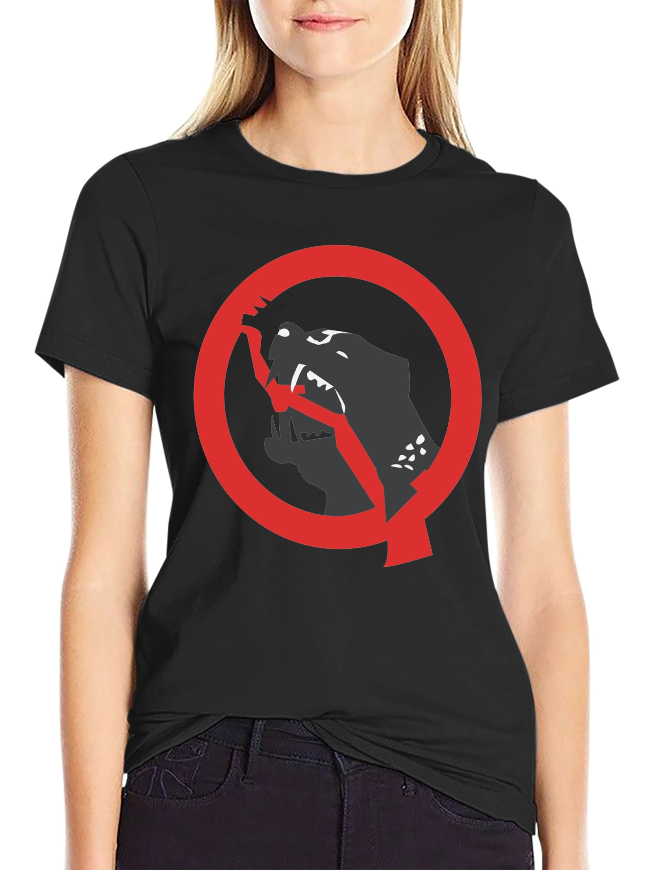 Bold Graphic Tee: Black Panther Circle Design
