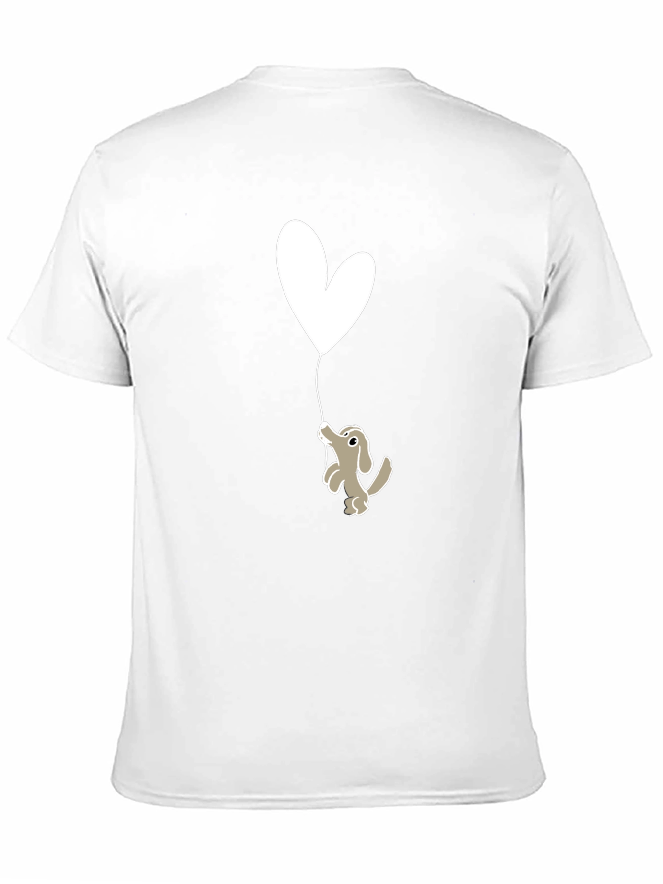 Dog Holding Heart Balloon Graphic Tee