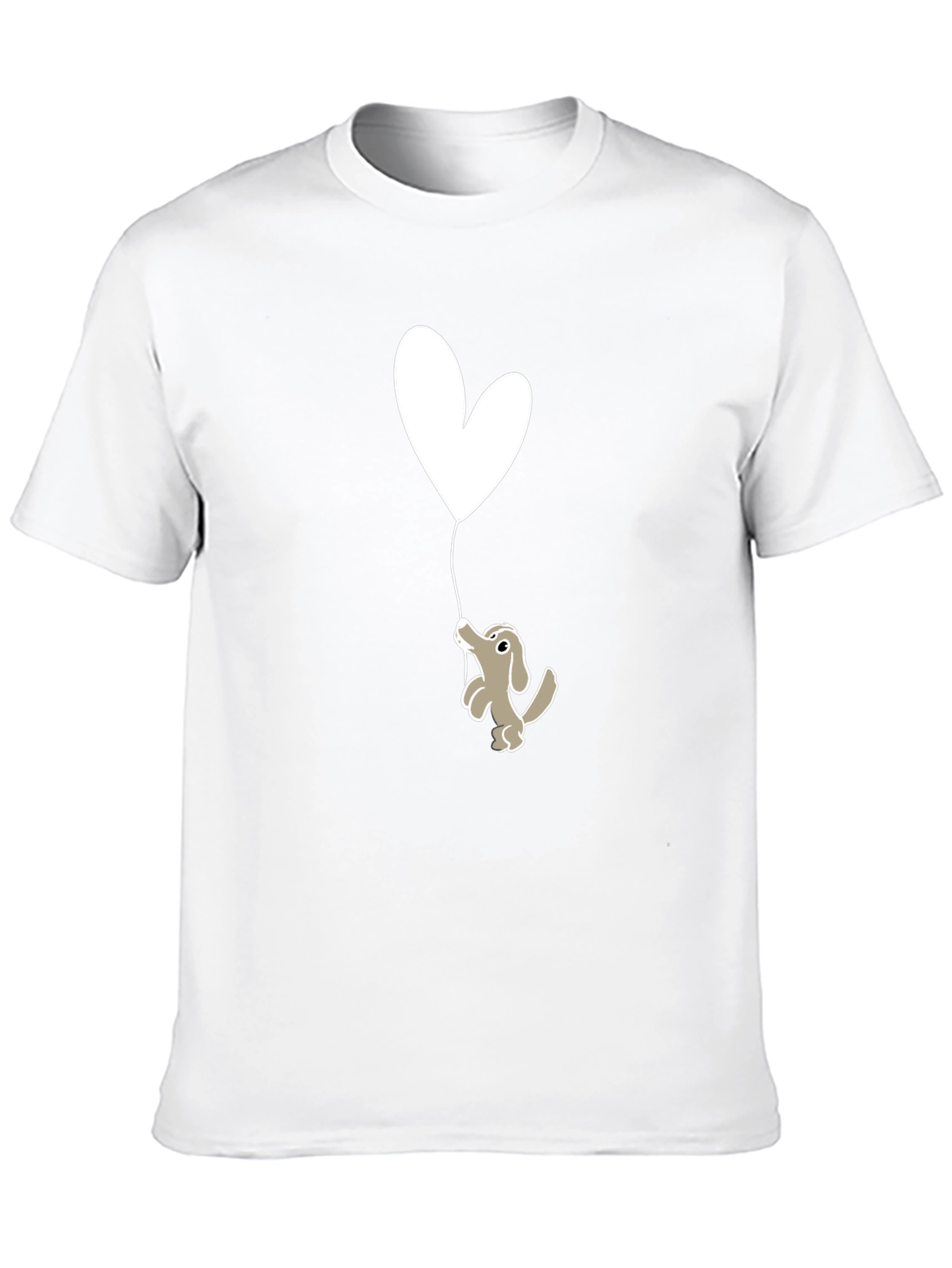 Dog Holding Heart Balloon Graphic Tee