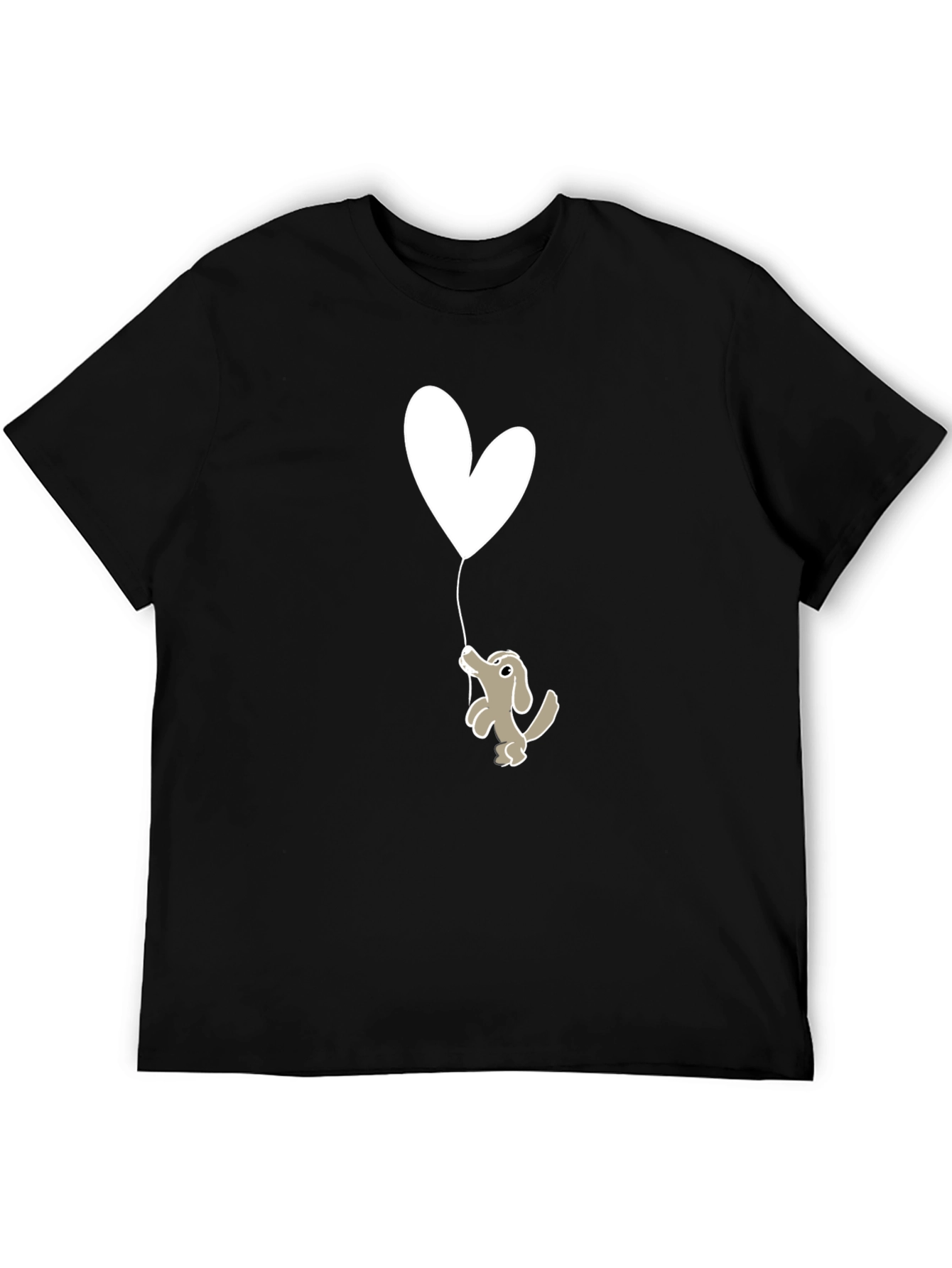 Dog Holding Heart Balloon Graphic Tee