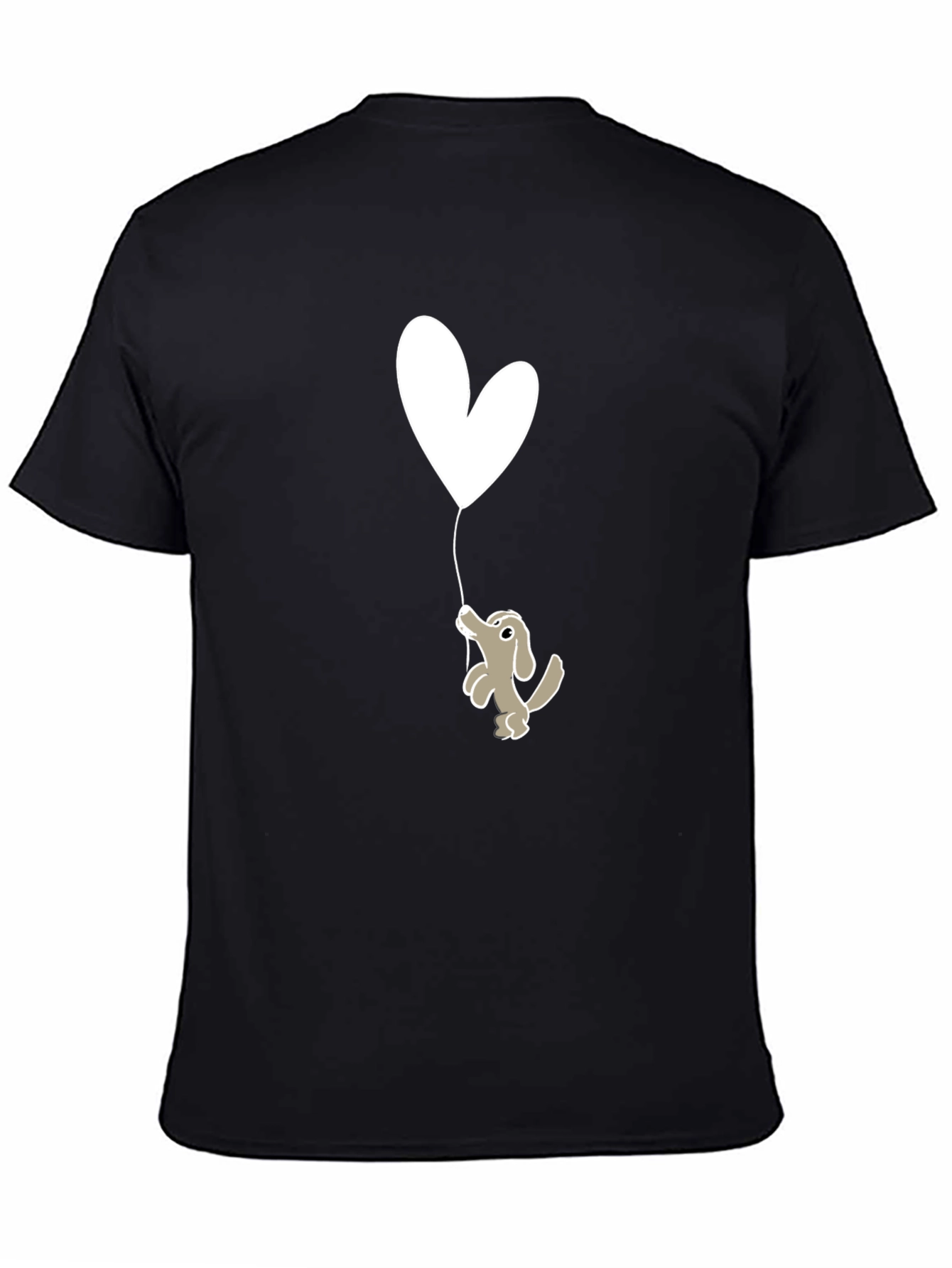 Dog Holding Heart Balloon Graphic Tee