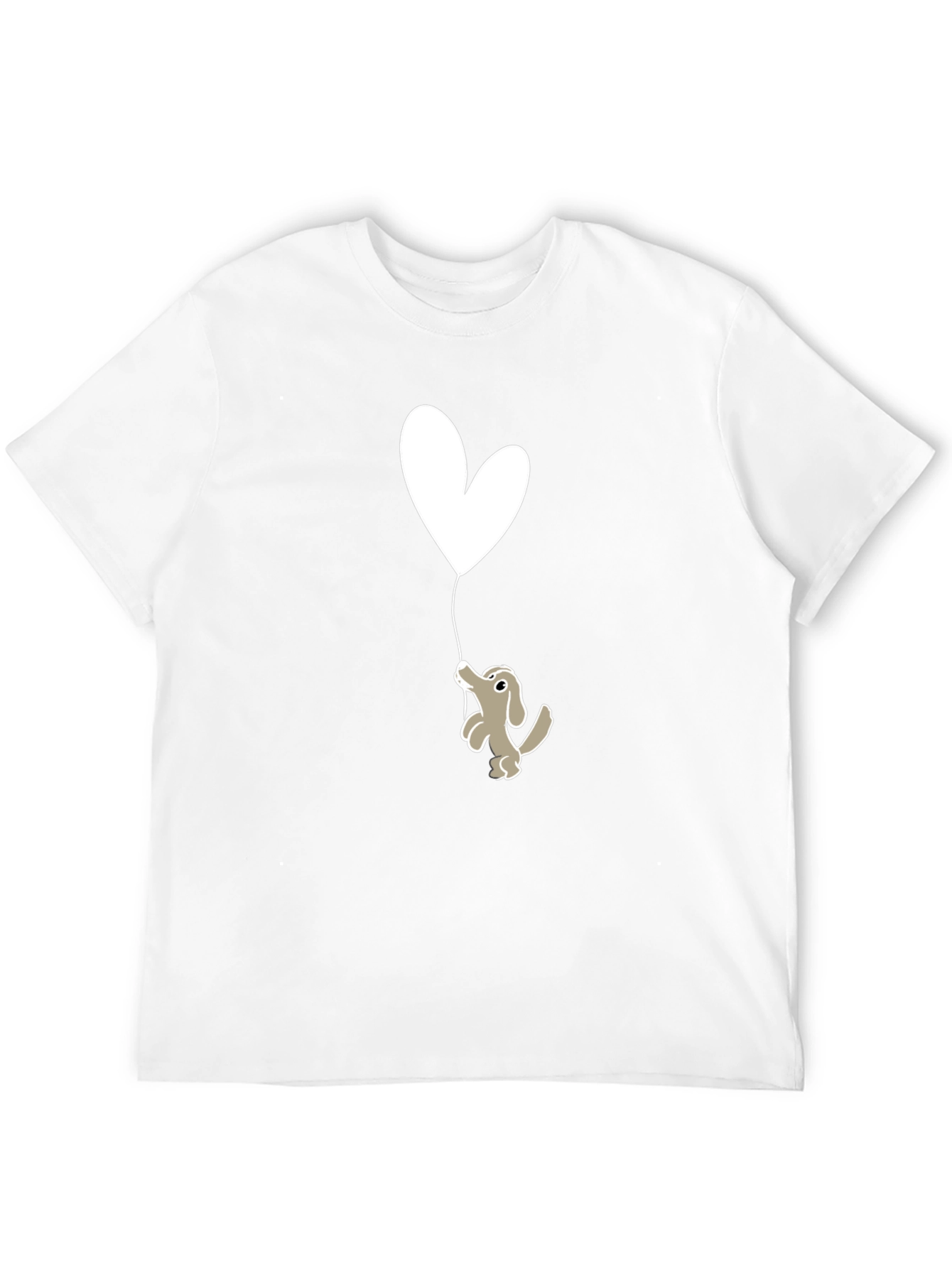 Dog Holding Heart Balloon Graphic Tee