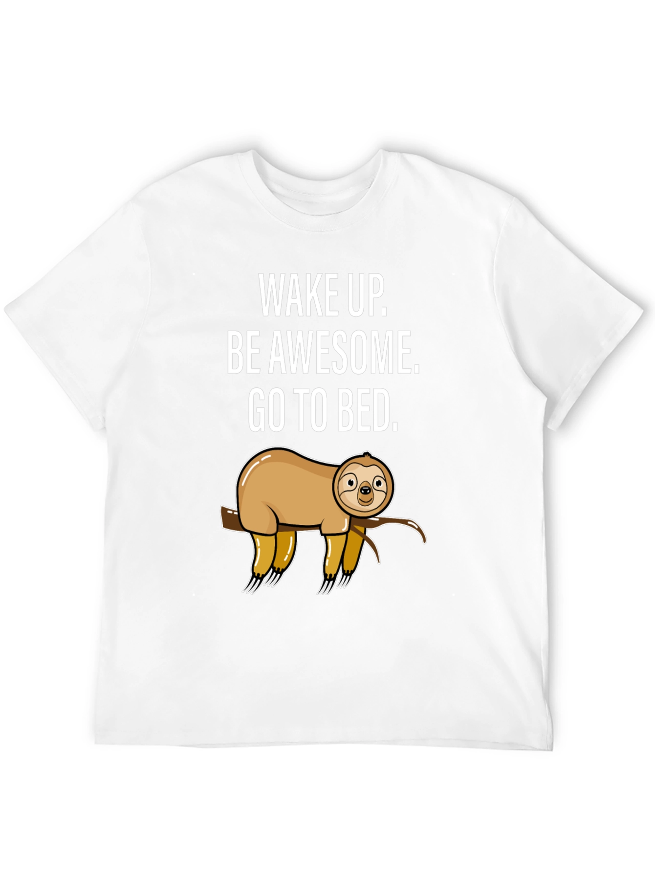 Sloth Graphic T-Shirt - Wake Up Be Awesome